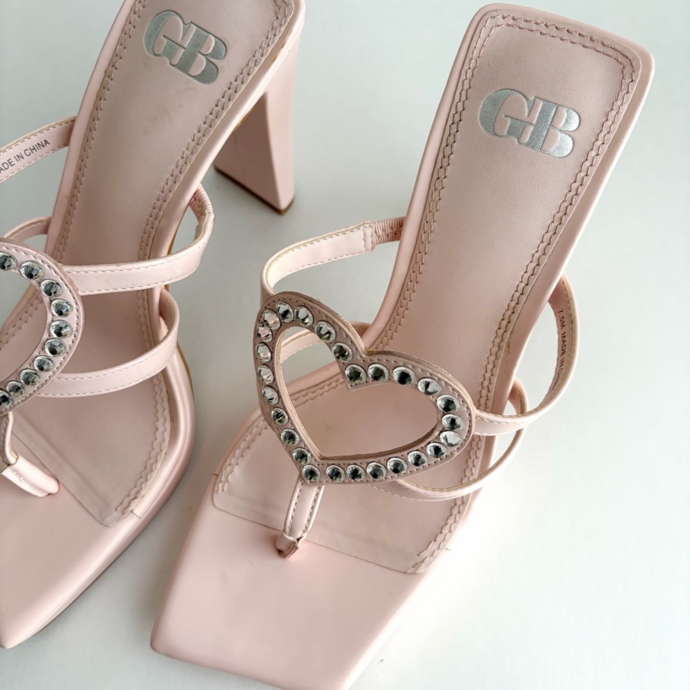 Gianni Bini GB | Pink Heart Rhinestone Platform Heeled Sandal